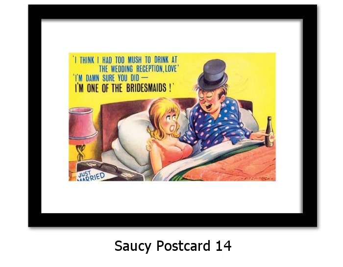 Saucy Postcard Framed Print